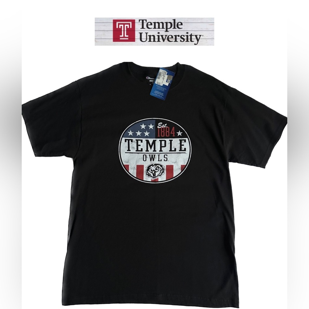 NWT Champion Temple University Owl’s Short Sleeve T-Shirt Black Size M